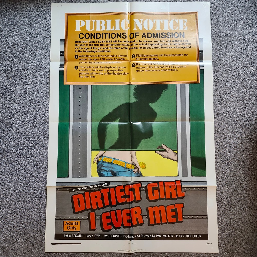 Dirtiest Girl I Ever Met 1972 Original Vintage Movie Poster One Sheet NSS 72/145